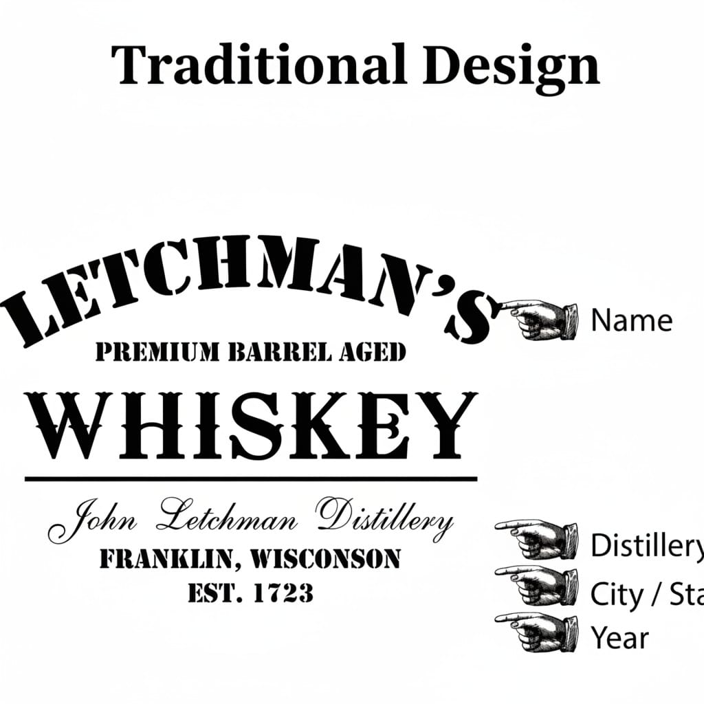 Traditional Distillery Engraving Design Template